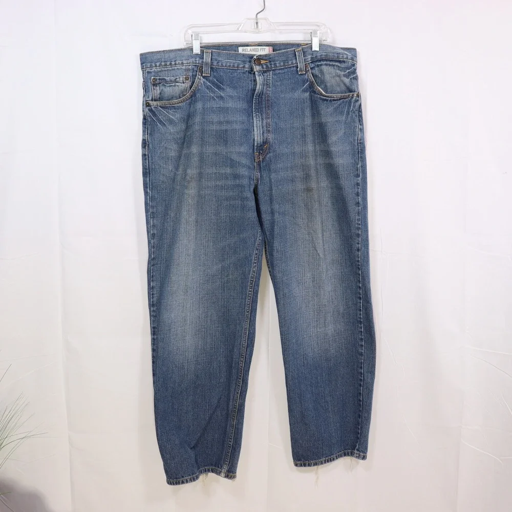 Levi's 550 Relaxed Fit Jeans 42x30 Blue Mens Denim Distressed Workwear